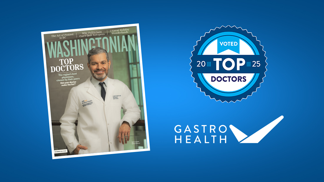 Top Doctors teaser photo featuring a physician and Gastro Health logo